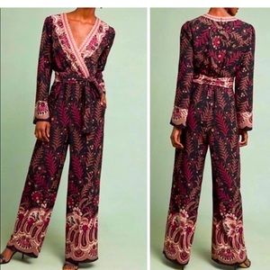 Anthropologie One September Breezeway Embroidered Pant Suit Jumpsuit XS
